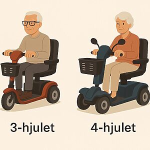 forskellen på 3 og 4 hjulet el-scooter