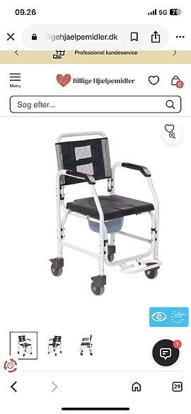 ubrugt toilet badestol med hjul